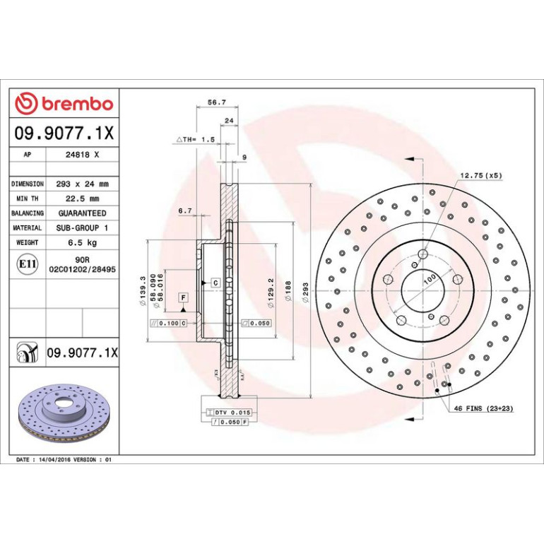 Bremsscheibe VA Xtra 09.9077.1X Bremsscheibe VA Xtra 09.9077.1X