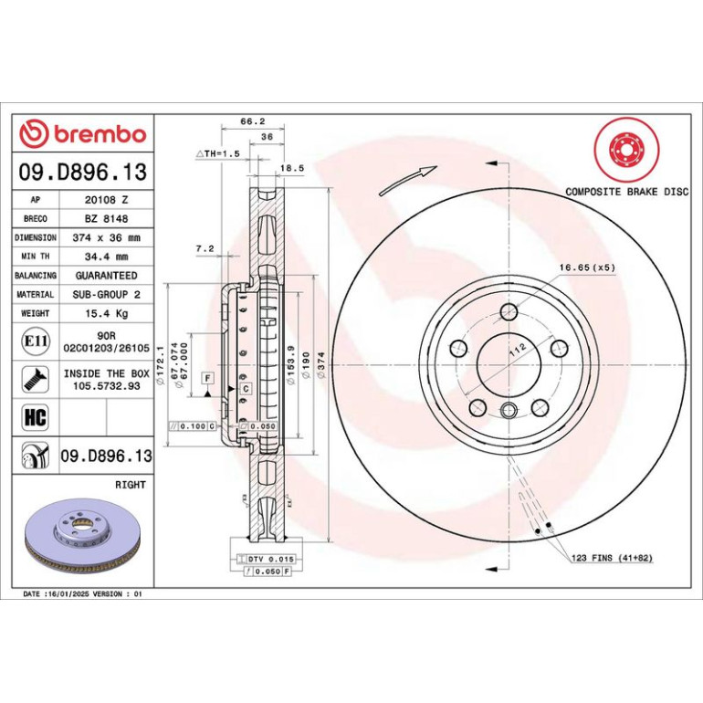 Bremsscheibe VA re 09.D896.13 Bremsscheibe VA re 09.D896.13