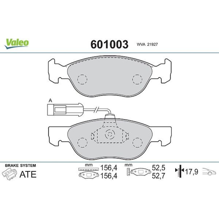 VALEO Bremsbeläge 601003 VALEO Bremsbeläge 601003