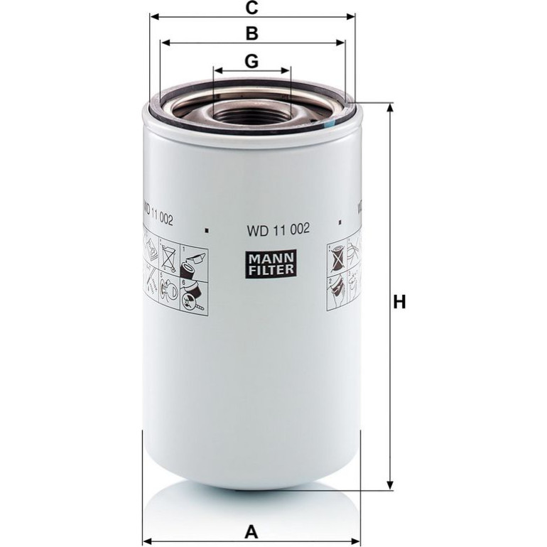 Mann & Hummel Hydraulikfilter Industrie WD 11 002 Mann & Hummel Hydraulikfilter Industrie WD 11 002