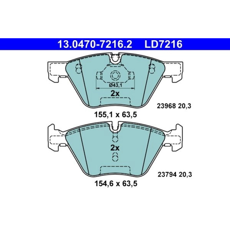 Bremsbelagsatz Bmw S. 1/3/X1 Z4 1.6-3.0 03- Keramik 13.0470-7216.2 Bremsbelagsatz Bmw S. 1/3/X1 Z4 1.6-3.0 03- Keramik 13.0470-7216.2