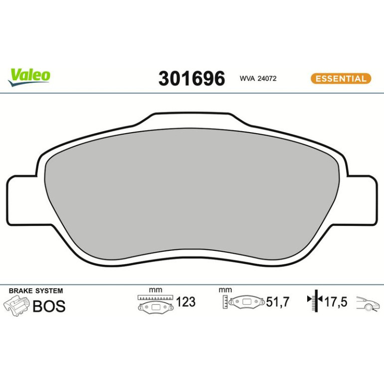 VALEO Bremsbeläge 301696 VALEO Bremsbeläge 301696