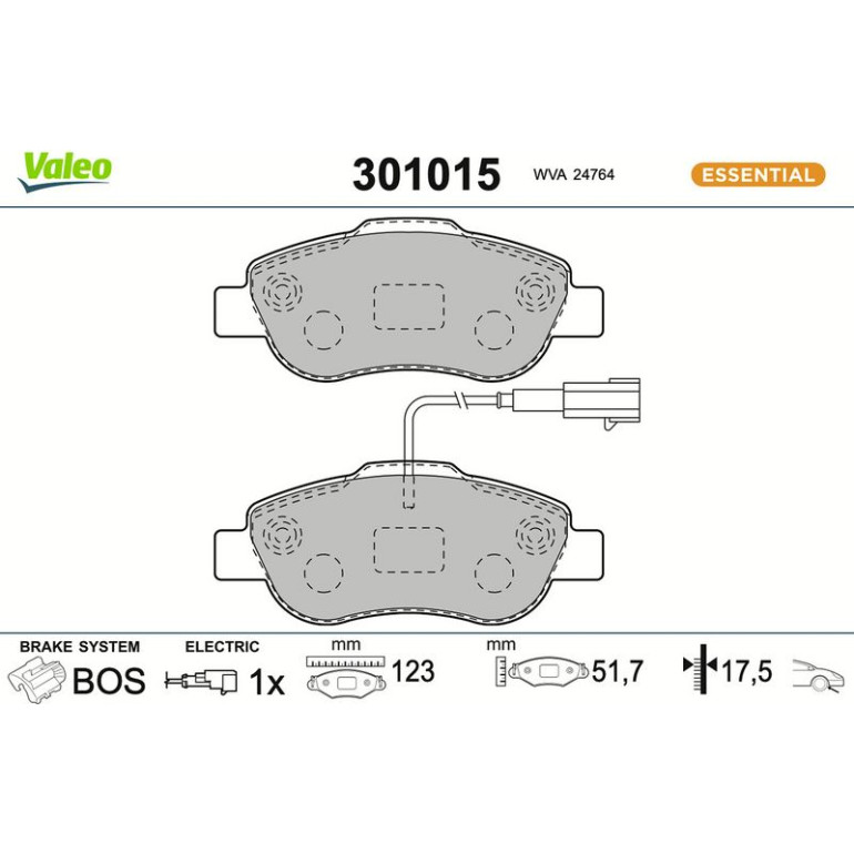 VALEO Bremsbeläge 301015 VALEO Bremsbeläge 301015