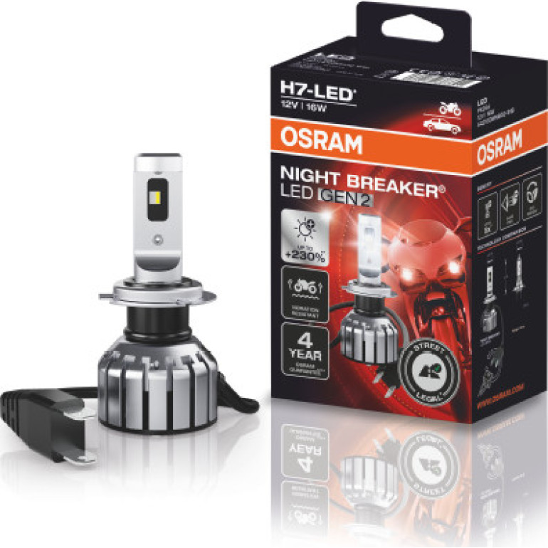 H7 NIGHT BREAKER LED +230% StVZO-Konforme Motorrad LED OSRAM H7 NIGHT BREAKER LED +230% StVZO-Konforme Motorrad LED OSRAM