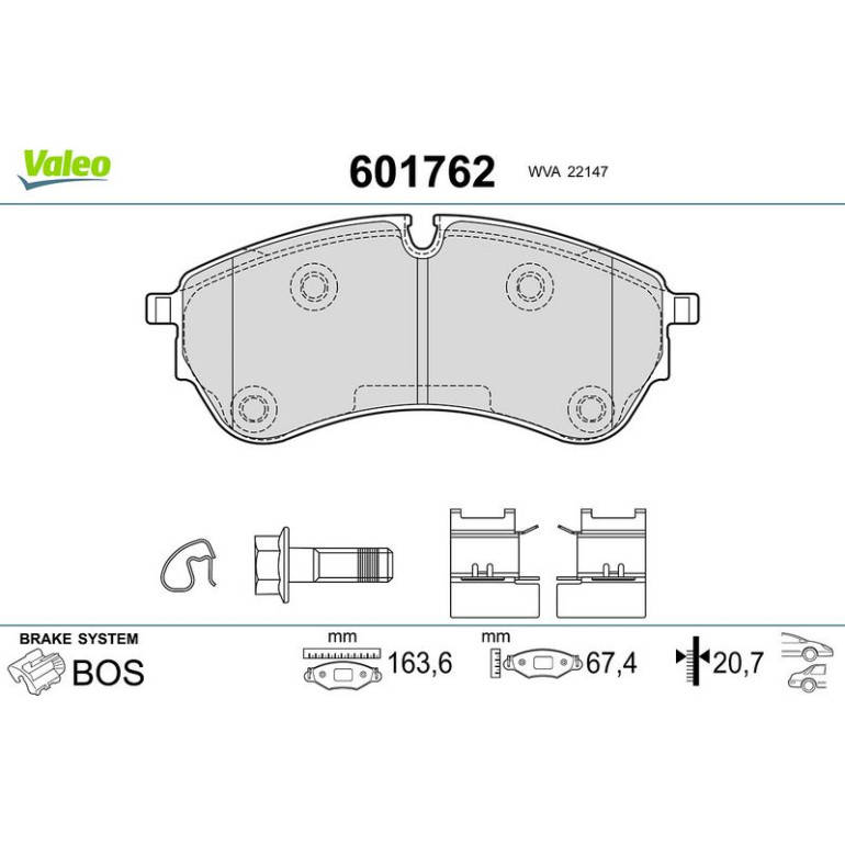 VALEO Bremsbeläge 601762 VALEO Bremsbeläge 601762