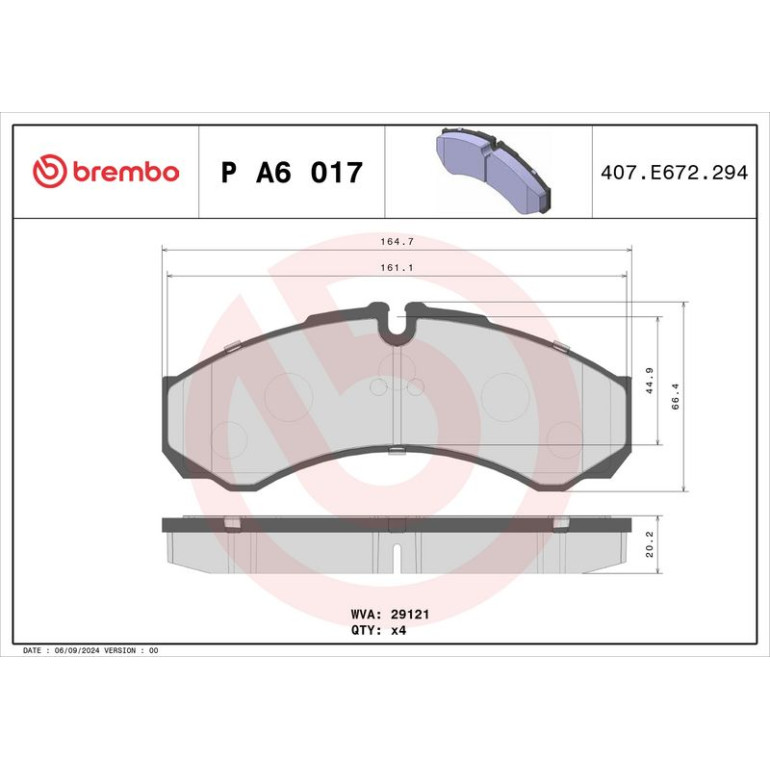 BREMBO Bremsklötze P A6 017 BREMBO Bremsklötze P A6 017