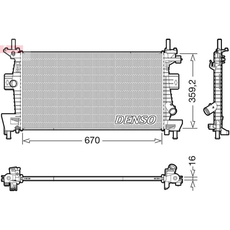 DENSO Kühler, Motorkühlung DRM10114 DENSO Kühler, Motorkühlung DRM10114