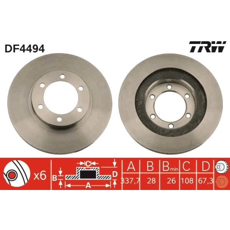 82 481 104 Bremsscheibe VA DF4494 82 481 104 Bremsscheibe VA DF4494