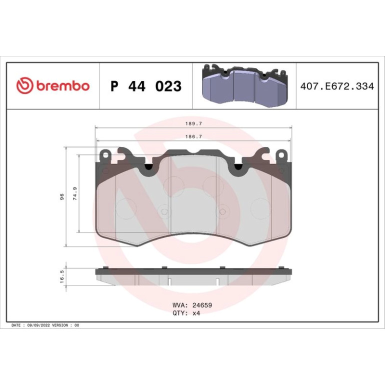 BREMBO Bremsklötze VA P 44 023