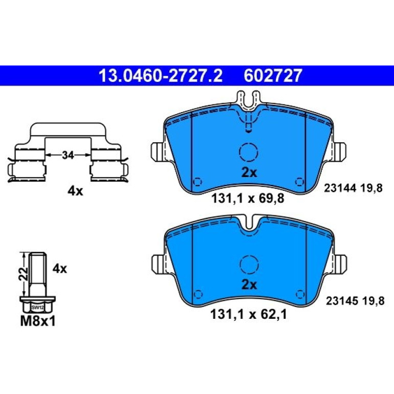 Bremsbelagsatz Db P. W203/C209/R171 1.8-3.2 00-11 13.0460-2727.2 Bremsbelagsatz Db P. W203/C209/R171 1.8-3.2 00-11 13.0460-2727.2