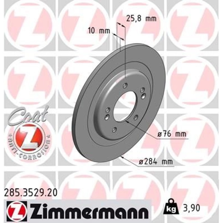 80 482 018 Bremsscheibe HA 285.3529.20 80 482 018 Bremsscheibe HA 285.3529.20
