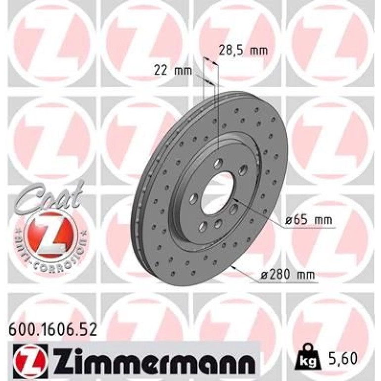 17 481 019 Sport Bremsscheibe VA Sport 600.1606.52 17 481 019 Sport Bremsscheibe VA Sport 600.1606.52