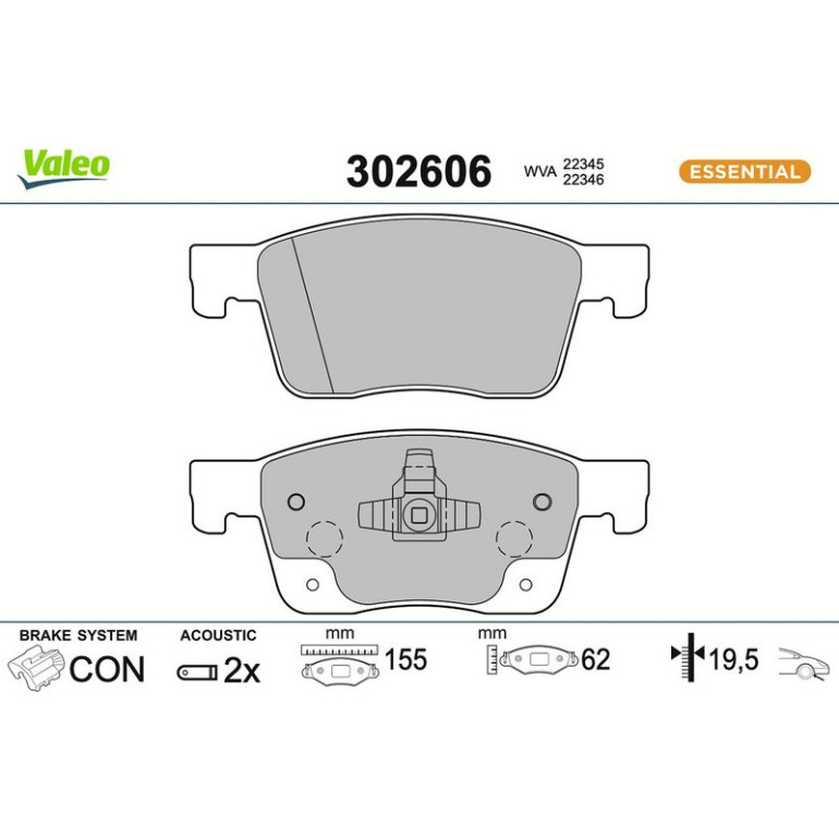 VALEO Bremsbeläge 302606 VALEO Bremsbeläge 302606