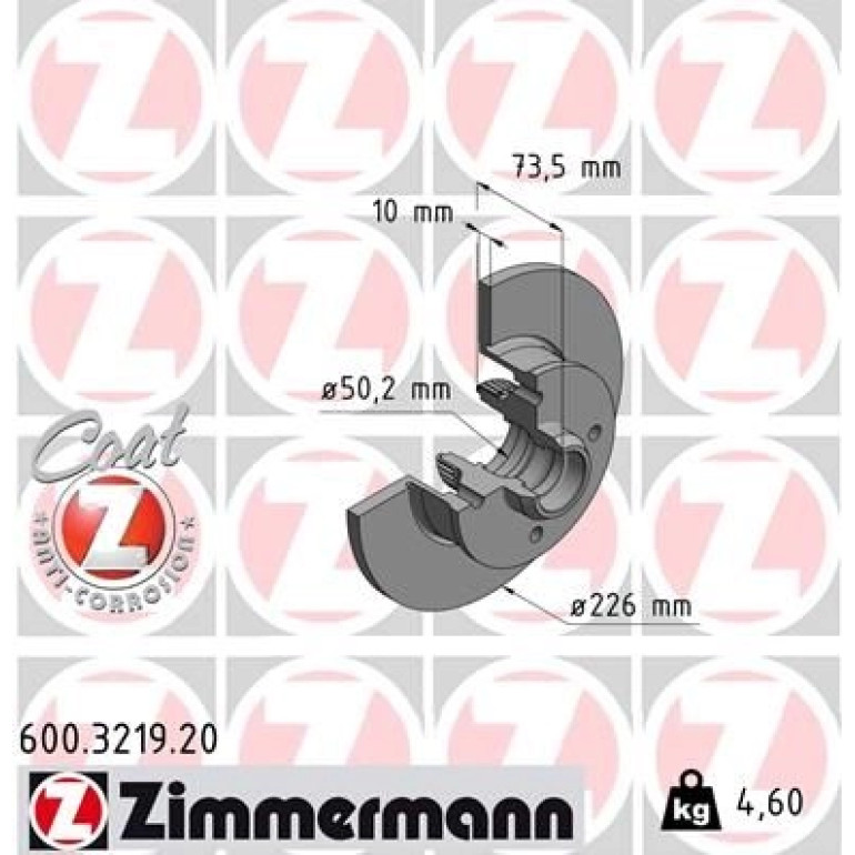 17 482 011 Bremsscheibe HA mit ABS Ring 600.3219.20