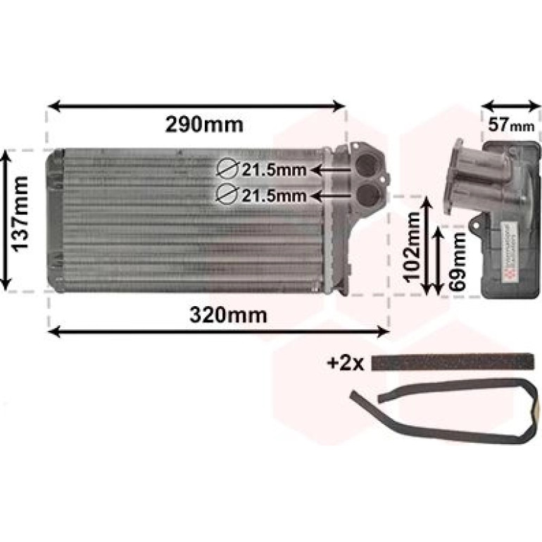 VAN WEZEL Wärmetauscher, Innenraumheizung 40006226 VAN WEZEL Wärmetauscher, Innenraumheizung 40006226