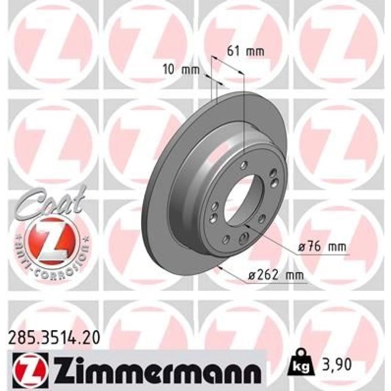 ZIMMERMANN Bremsscheibe 285.3514.20 ZIMMERMANN Bremsscheibe 285.3514.20