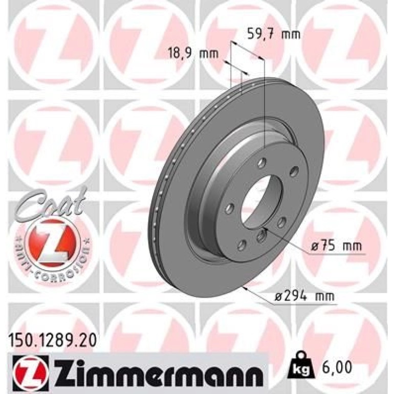 ZIMMERMANN Bremsscheibe 150.1289.20