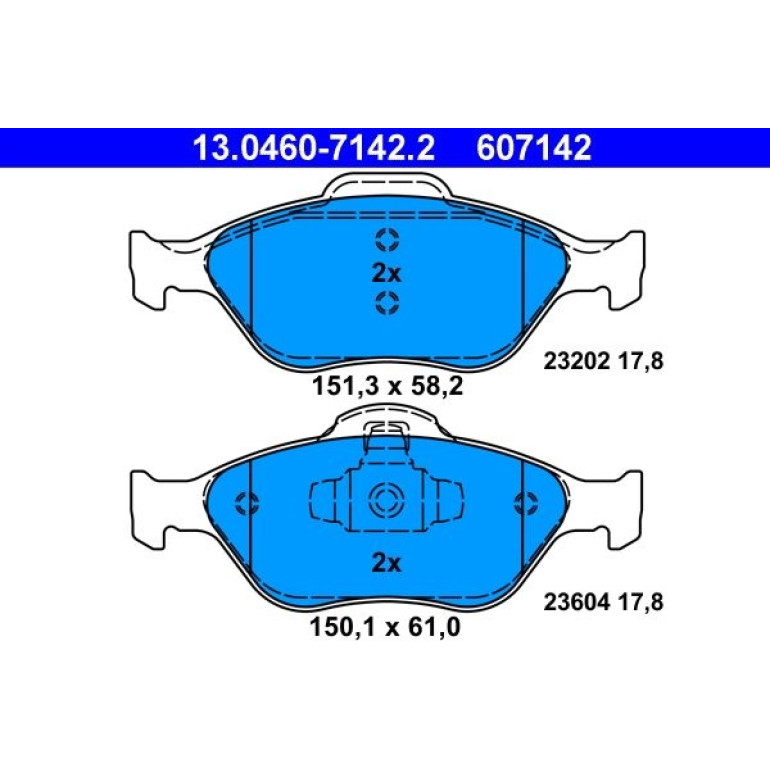 Bremsbelagsatz Ford P. Fiesta/Fusion/Ka 95-12 13.0460-7142.2 Bremsbelagsatz Ford P. Fiesta/Fusion/Ka 95-12 13.0460-7142.2