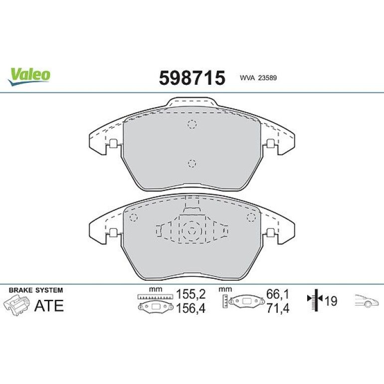 VALEO Bremsbeläge 598715 VALEO Bremsbeläge 598715