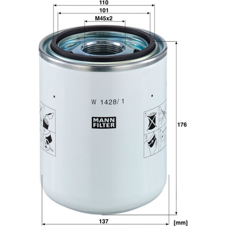 MANN-FILTER Hydraulikfilter W1428/1 MANN-FILTER Hydraulikfilter W1428/1
