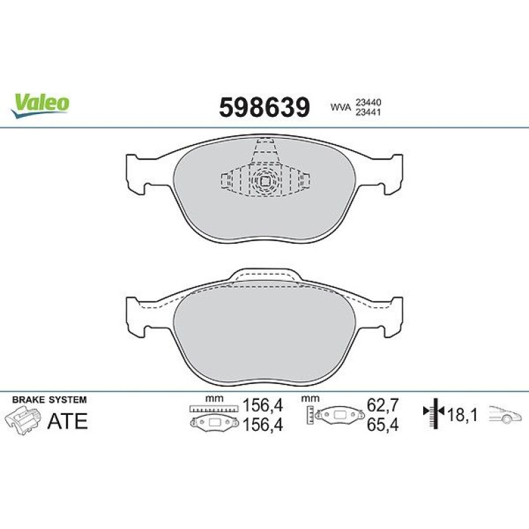VALEO Bremsbeläge 598639