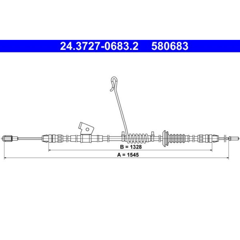 ATE Seilzug, Feststellbremse 24.3727-0683.2 ATE Seilzug, Feststellbremse 24.3727-0683.2