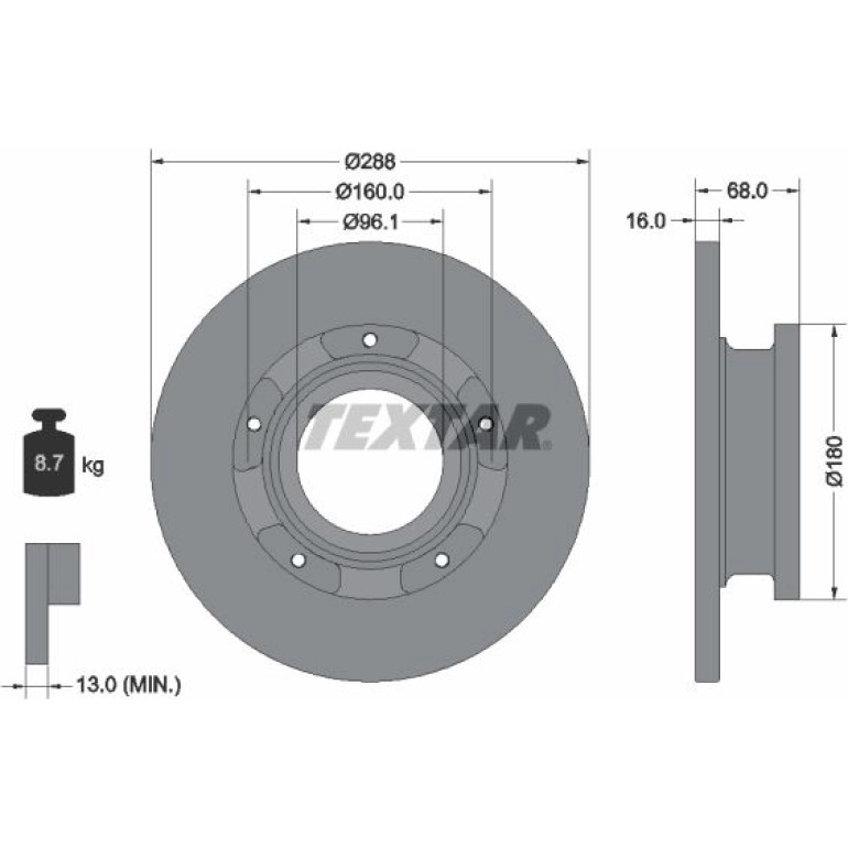 Bremsscheibe Tord T. Transit 14-/Custom 12 93260703 Bremsscheibe Tord T. Transit 14-/Custom 12 93260703