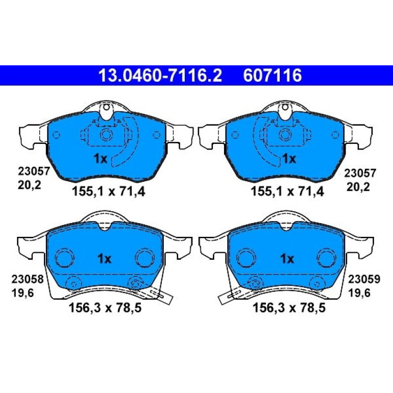 Bremsbelagsatz Opel P. Astra G/Zafira 1,6-2,2 98-05 13.0460-7116.2 Bremsbelagsatz Opel P. Astra G/Zafira 1,6-2,2 98-05 13.0460-7116.2