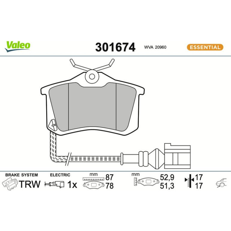 VALEO Bremsbeläge 301674
