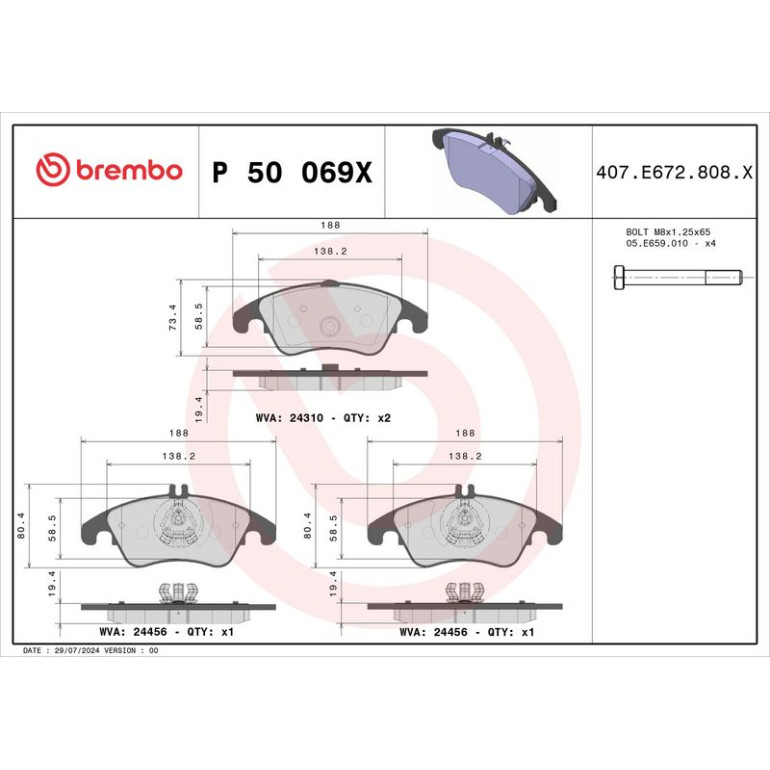 BREMBO Bremsklötze Xtra VA P 50 069X BREMBO Bremsklötze Xtra VA P 50 069X