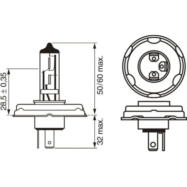R2H 12V 45/40W PURE LIGHT HALOGEN 1987302021 R2H 12V 45/40W PURE LIGHT HALOGEN 1987302021