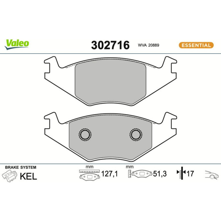 VALEO Bremsbeläge 302716 VALEO Bremsbeläge 302716