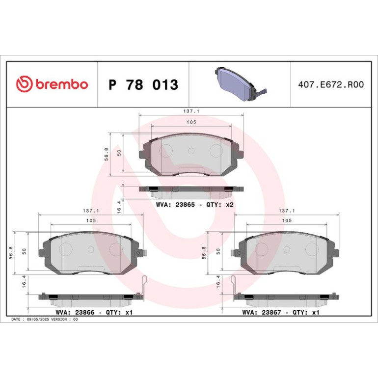 BREMBO Bremsklötze VA P 78 013