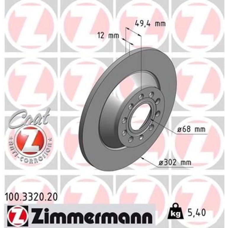 ZIMMERMANN Bremsscheibe 100.3320.20 ZIMMERMANN Bremsscheibe 100.3320.20