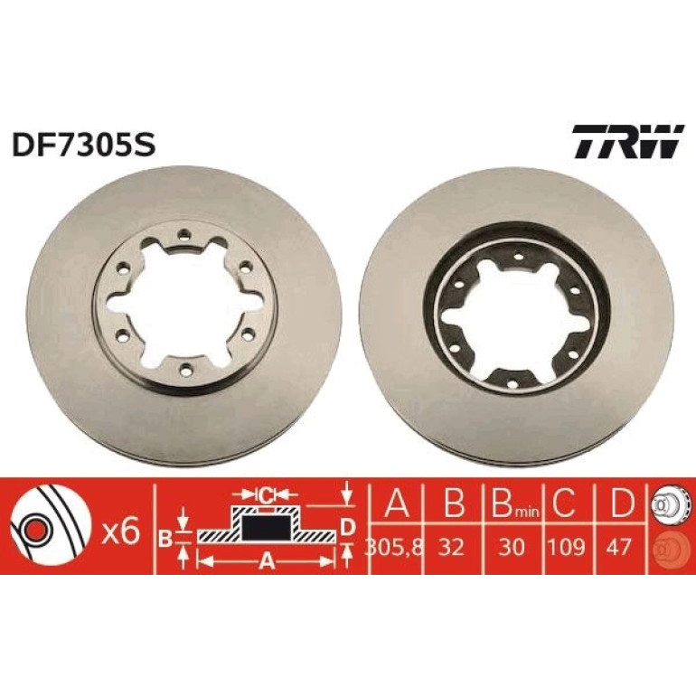 Bremsscheibe Nissan P. Patrol DF7305S Bremsscheibe Nissan P. Patrol DF7305S