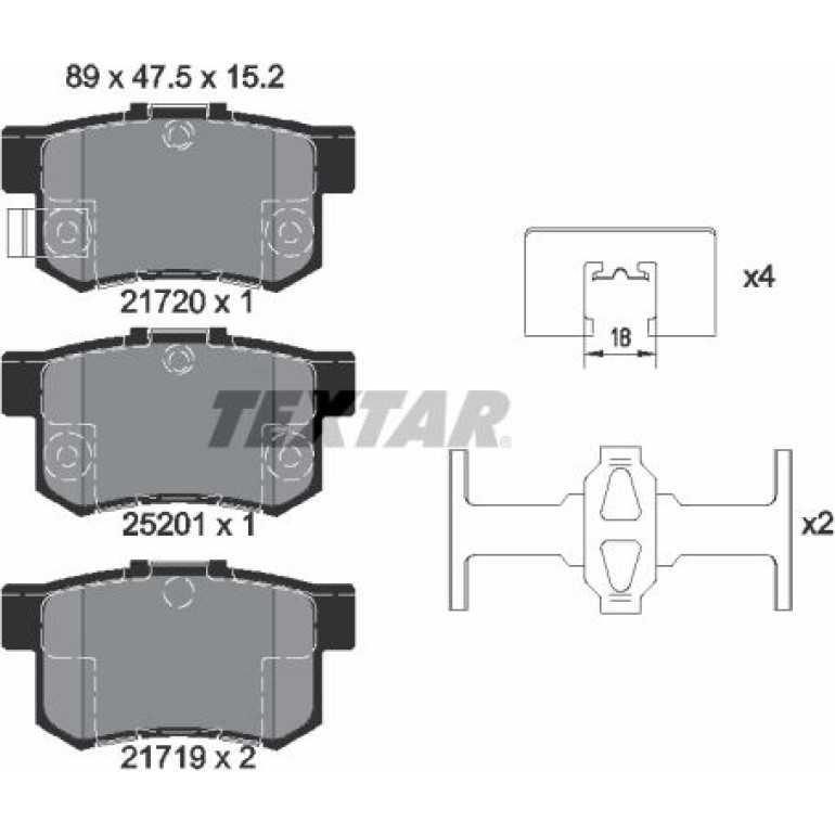 Bremsbelagsatz Suzuki T. Sx4 06-/Sedici 2172001 Bremsbelagsatz Suzuki T. Sx4 06-/Sedici 2172001
