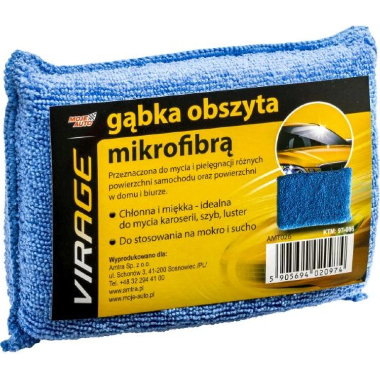Mit Mikrofaser ▄berzogener Schwamm für Fenster/K÷rper/Spiegel 15 X 10 X 4,5 / Virage 97-006 Mit Mikrofaser ▄berzogener Schwamm für Fenster/K÷rper/Spiegel 15 X 10 X 4,5 / Virage 97-006