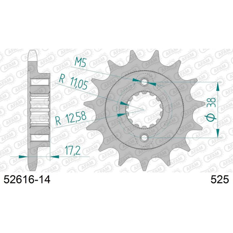 AFAM Ritzel 14 Zähne 52616-14 AFAM Ritzel 14 Zähne 52616-14