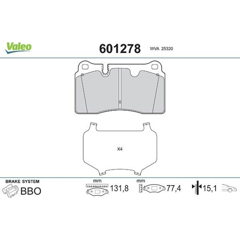 VALEO Bremsbeläge 601278