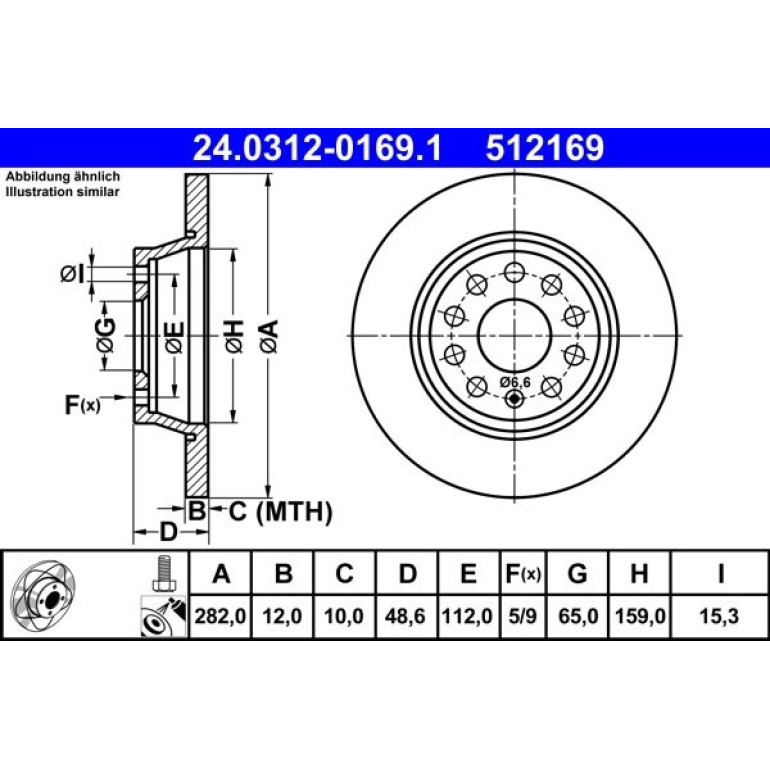 Bremsscheibe Vw T. Cc/Eos/Golf/Jetta/Passat/Tiguan 05- Power Disc 24.0312-0169.1 Bremsscheibe Vw T. Cc/Eos/Golf/Jetta/Passat/Tiguan 05- Power Disc 24.0312-0169.1