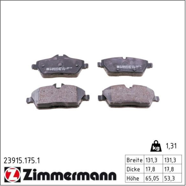 ZIMMERMANN Bremsbeläge 23915.175.1 ZIMMERMANN Bremsbeläge 23915.175.1