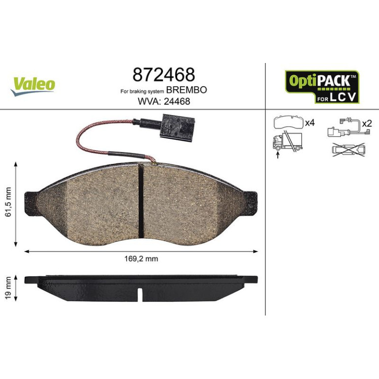 VALEO Bremsbeläge 872468 VALEO Bremsbeläge 872468