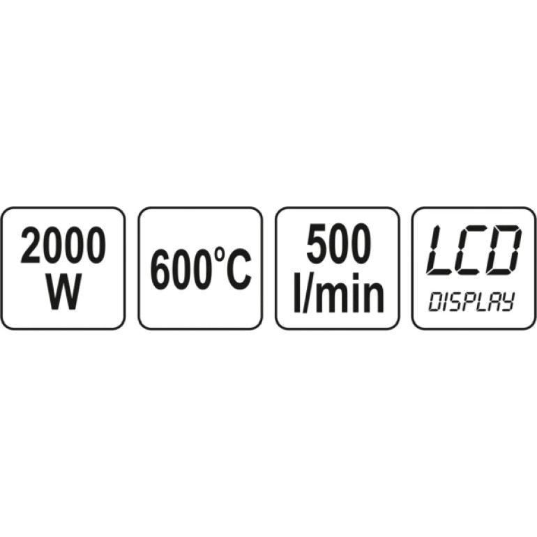 YATO YT-82293 Heissluftpistole 2000 W 70~600Ïc Mit Zubeh÷r Und Lcd-Anzeige YATO YT-82293 Heissluftpistole 2000 W 70~600Ïc Mit Zubeh÷r Und Lcd-Anzeige