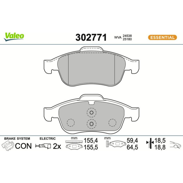 VALEO Bremsbeläge 302771 VALEO Bremsbeläge 302771