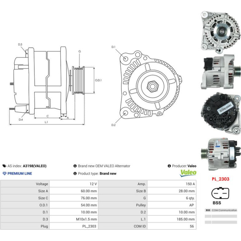AS-PL Generator A3198(VALEO) AS-PL Generator A3198(VALEO)
