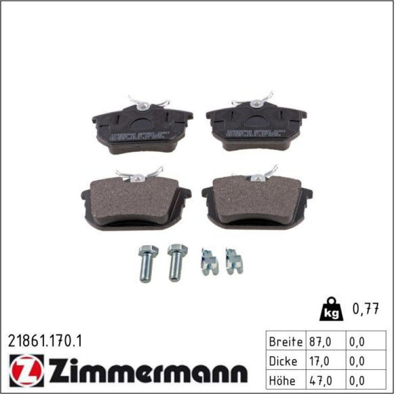 ZIMMERMANN Bremsbeläge 21861.170.1 ZIMMERMANN Bremsbeläge 21861.170.1