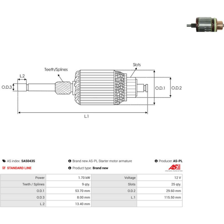 Anker, Starter SA5043S Anker, Starter SA5043S