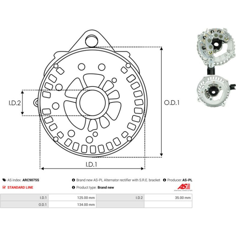 Gleichrichter, Generator ARC9075S Gleichrichter, Generator ARC9075S