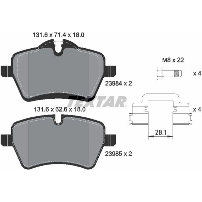Bremsbelagsatz Mini P. Mini Cooper 10- Countryman 2398404 Bremsbelagsatz Mini P. Mini Cooper 10- Countryman 2398404