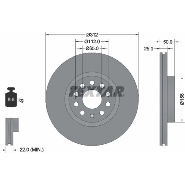 Bremsscheibe Vw Passat 05-/Sharan 10 92120505